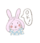 はっぴーピンクうさぎ（個別スタンプ：3）