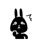くろうさぎのもんじろうシンプルスタンプ1（個別スタンプ：3）