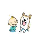 動く 赤ちゃんと犬（個別スタンプ：16）