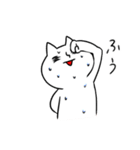 ちょっと長めの白ネコと時々三毛猫（個別スタンプ：27）