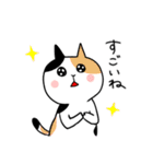 ちょっと長めの白ネコと時々三毛猫（個別スタンプ：37）