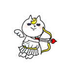 ちょっと長めの白ネコと時々三毛猫（個別スタンプ：40）