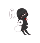 黒いマスクの女の子（個別スタンプ：9）