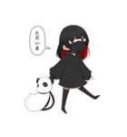黒いマスクの女の子（個別スタンプ：11）
