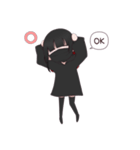 黒いマスクの女の子（個別スタンプ：13）