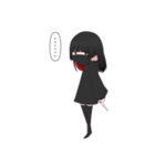 黒いマスクの女の子（個別スタンプ：14）
