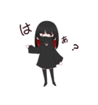 黒いマスクの女の子（個別スタンプ：15）