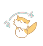 長毛にゃんこ/レッドタビー＆ホワイト2（個別スタンプ：5）