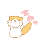 長毛にゃんこ/レッドタビー＆ホワイト2（個別スタンプ：10）