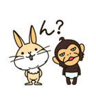 なんか普通の動物シリーズ・うさぎとサル（個別スタンプ：22）