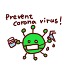 コロナウイルス予防スタンプ（英語版）（個別スタンプ：7）