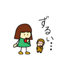 おかっぱちゃんと子ザルの金五郎（個別スタンプ：16）