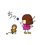 おかっぱちゃんと子ザルの金五郎（個別スタンプ：23）