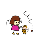おかっぱちゃんと子ザルの金五郎（個別スタンプ：28）