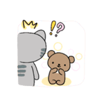 ねこのコン。4♡ねこのコンとくまったくん（個別スタンプ：1）