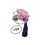 ぴんくとむらさきが主色の男の子（個別スタンプ：7）