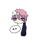 ぴんくとむらさきが主色の男の子（個別スタンプ：8）