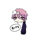 ぴんくとむらさきが主色の男の子（個別スタンプ：18）