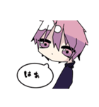 ぴんくとむらさきが主色の男の子（個別スタンプ：24）