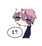 ぴんくとむらさきが主色の男の子（個別スタンプ：40）