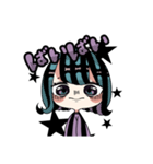 あおとむらさきとかの寒色系女子（個別スタンプ：3）