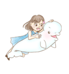 ベルーガと女の子 2（個別スタンプ：34）