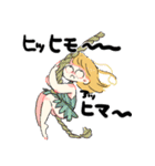 新・お気楽な女の子とうさぎ（個別スタンプ：4）