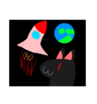 くろい、ねこ（個別スタンプ：24）