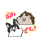 ハリネズミとブルドッグ。（個別スタンプ：34）