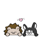 ハリネズミとブルドッグ。（個別スタンプ：36）