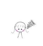 無表情女子の全力表現（個別スタンプ：5）