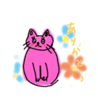 ピンクのねこさん（個別スタンプ：1）