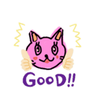 ピンクのねこさん（個別スタンプ：8）