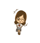 眼鏡女子のかわいい仕草と表情（個別スタンプ：4）