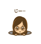 眼鏡女子のかわいい仕草と表情（個別スタンプ：6）
