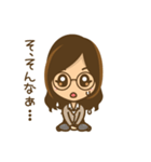 眼鏡女子のかわいい仕草と表情（個別スタンプ：10）