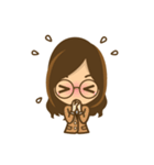 眼鏡女子のかわいい仕草と表情（個別スタンプ：11）