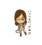 眼鏡女子のかわいい仕草と表情（個別スタンプ：12）