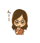 眼鏡女子のかわいい仕草と表情（個別スタンプ：13）