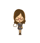 眼鏡女子のかわいい仕草と表情（個別スタンプ：14）