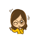 眼鏡女子のかわいい仕草と表情（個別スタンプ：16）