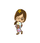 眼鏡女子のかわいい仕草と表情（個別スタンプ：18）
