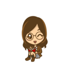 眼鏡女子のかわいい仕草と表情（個別スタンプ：20）