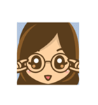 眼鏡女子のかわいい仕草と表情（個別スタンプ：21）