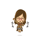 眼鏡女子のかわいい仕草と表情（個別スタンプ：22）