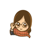 眼鏡女子のかわいい仕草と表情（個別スタンプ：25）