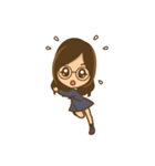 眼鏡女子のかわいい仕草と表情（個別スタンプ：27）