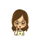 眼鏡女子のかわいい仕草と表情（個別スタンプ：29）