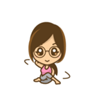 眼鏡女子のかわいい仕草と表情（個別スタンプ：30）