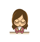 眼鏡女子のかわいい仕草と表情（個別スタンプ：33）
